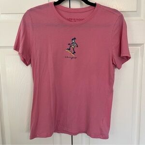 Life is Good Pink Hiking T-Shirt Size S